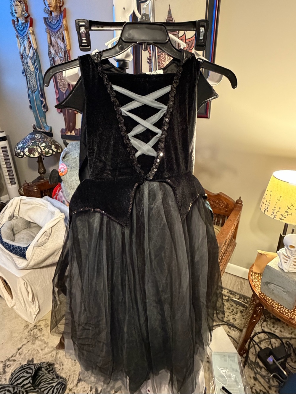 Black Velvet & Tulle Crisscross Dress